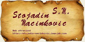 Stojadin Mačinković vizit kartica
